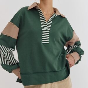 Green and Pink Women's Sweatshirt